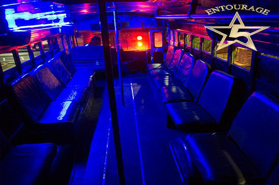 party bus with a dance pole
